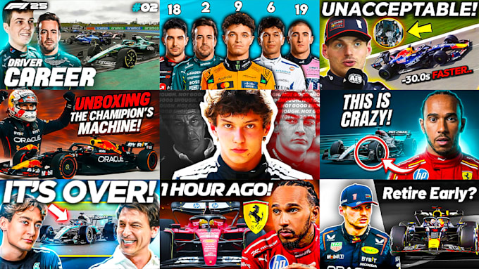 design high quality f1 youtube thumbnail