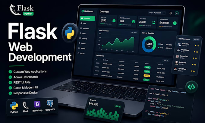build a flask web app with admin panel and rest API