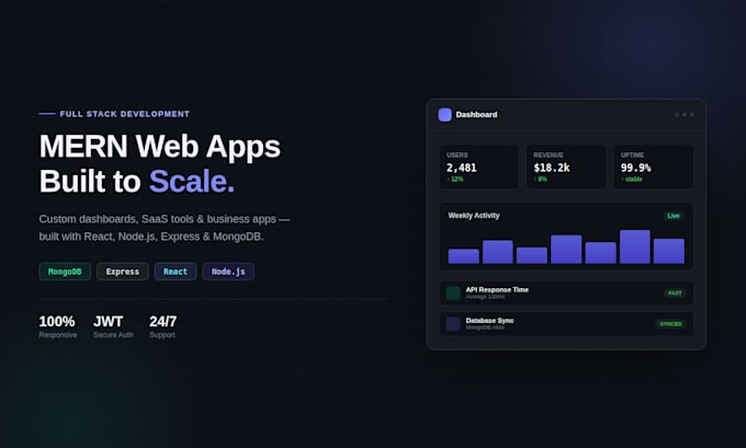 develop full stack mern web application for your business