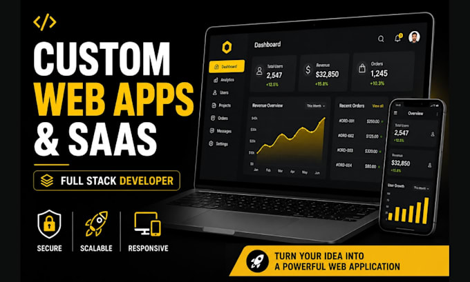 develop custom web applications and saas as a full stack developer