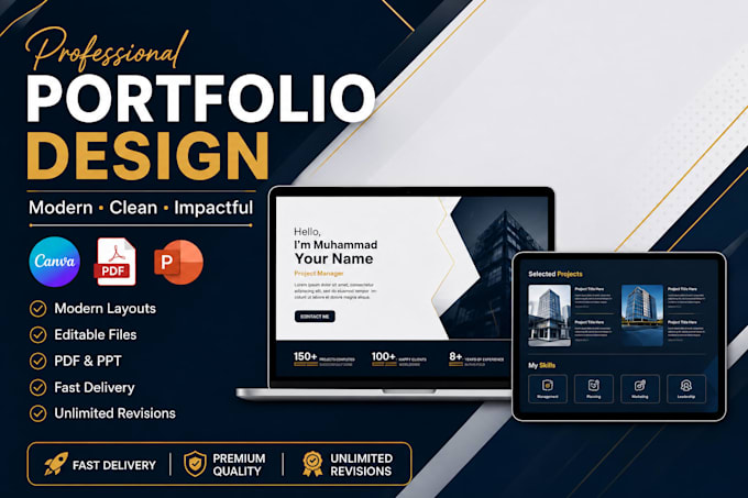 design a modern professional portfolio