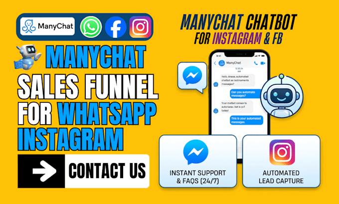 setup manychat automation chatbot for instagram and facebook, make uchat chatbot