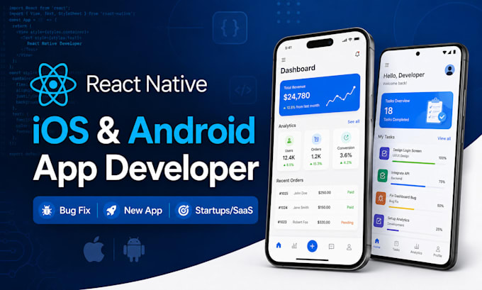 develop and fix react native ios android apps for startups