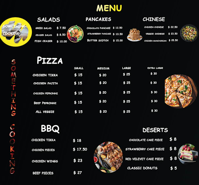 food and restaurant menu design
