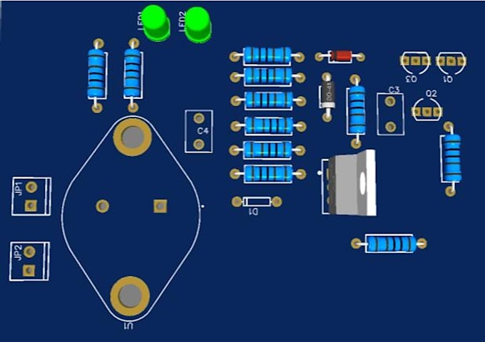 design and modify 2 layer pcb layouts in easyeda or kicad