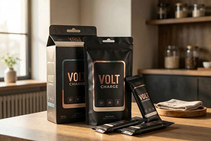 design creative box, pouch and label packaging design