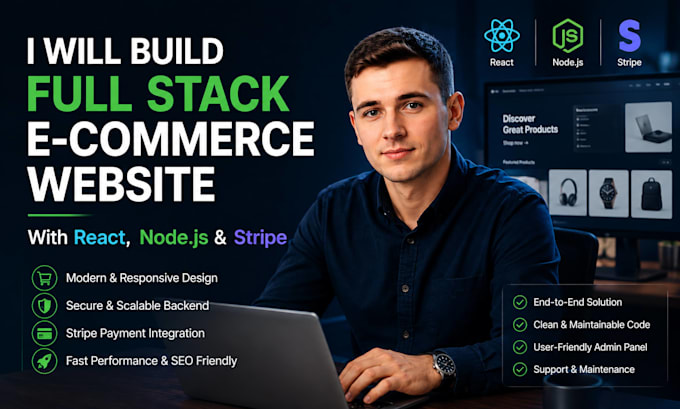 build a full stack ecommerce website with react node js and stripe