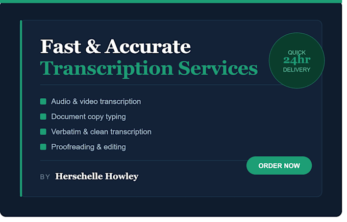 provide fast and accurate writing and transcription services