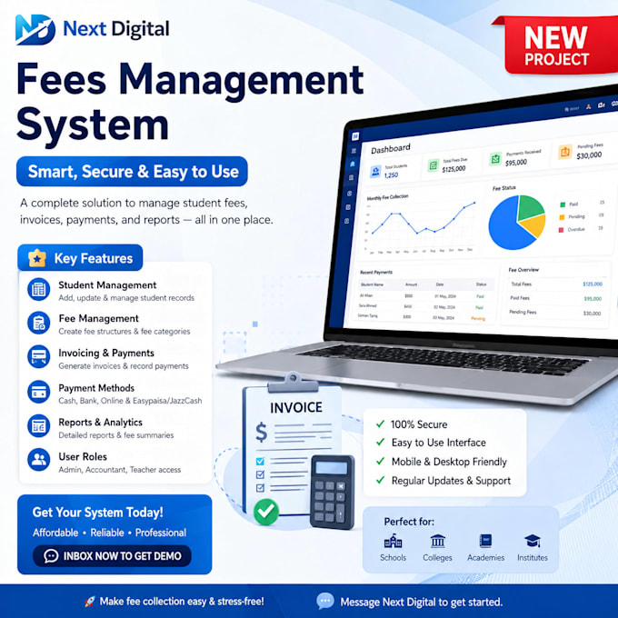 develop a school fee management system