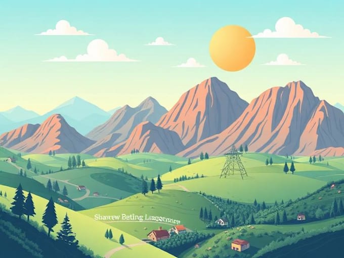 draw a flat vector landscape illustration