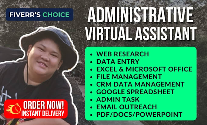 support your daily admin task, email, data entry, CRM, excel, spreadsheet, docs