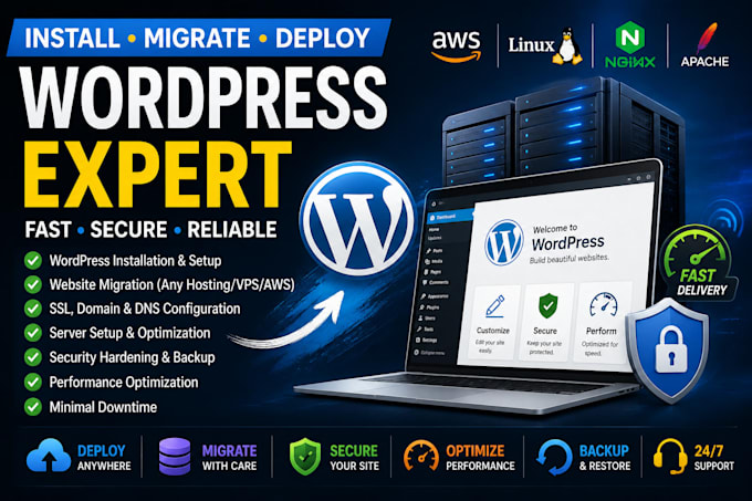 setup, migrate and secure your wordpress on linux vps or aws ec2