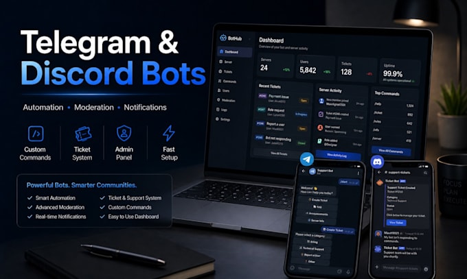 build a telegram or discord bot for orders and community