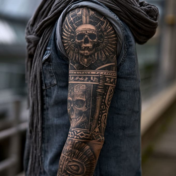 create a tattoo design of tattoo sleeve