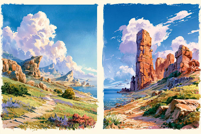 make awesome watercolor landscape design