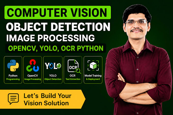 do computer vision, object detection, image processing, opencv, yolo, ocr python