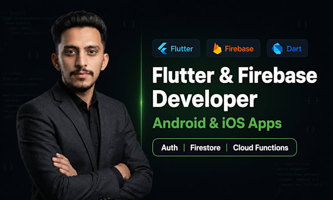 develop flutter firebase app for android and ios with firestore and auth