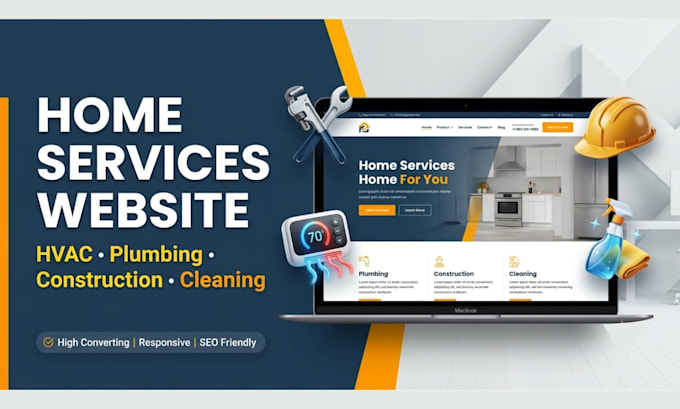 design a modern hvac, plumbing, roofing, or construction wordpress website