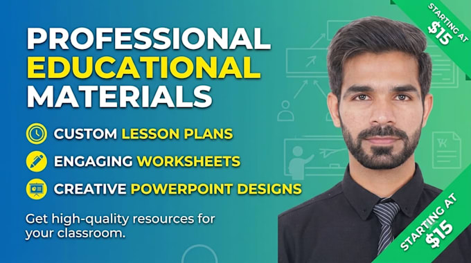 create lesson plan, worksheets, and powerpoint designs