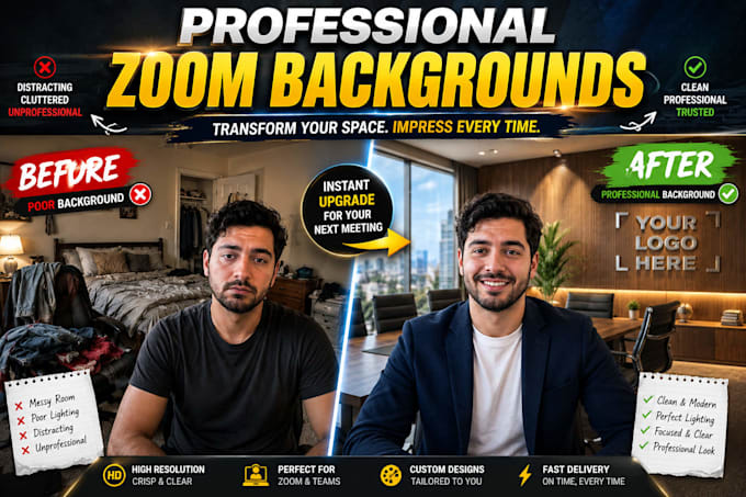 design zoom virtual background with logo