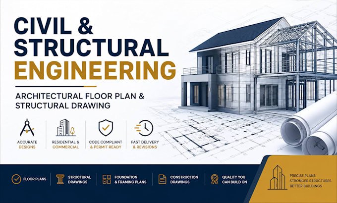 civil and structural engineering architectural floor plan and structural drawing