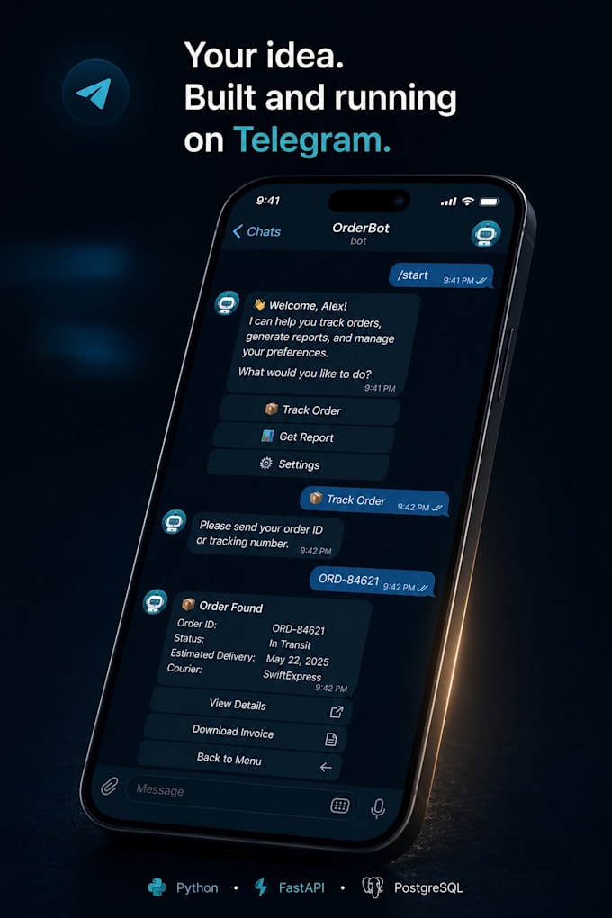 build a custom telegram bot with python and fastapi