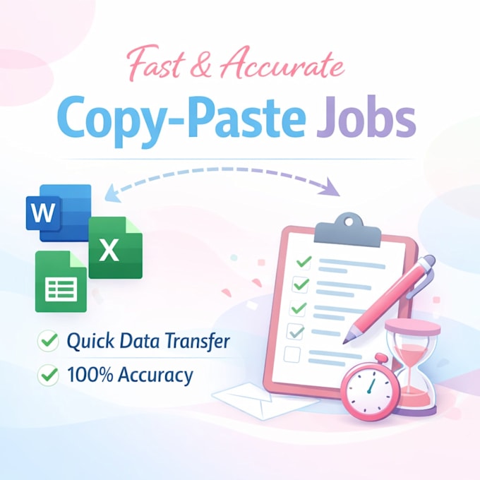 do fast and accurate copy paste and data entry work