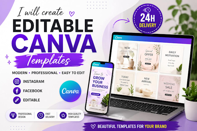 design editable canva social media templates