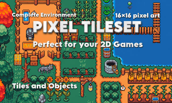 design pixel art tileset, topdown pixel art, pixel art background, game asset