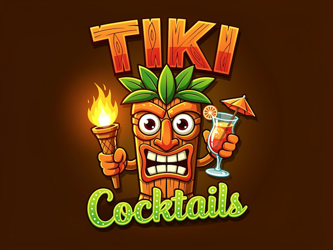 make unique tiki bar logo with unlimited revisions