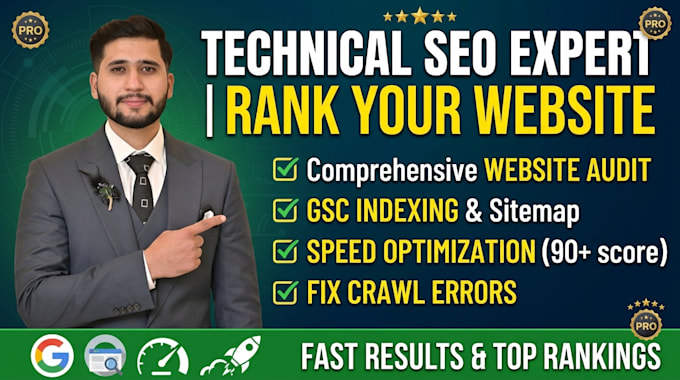 do technical SEO, website audit, gsc indexing and speed optimization