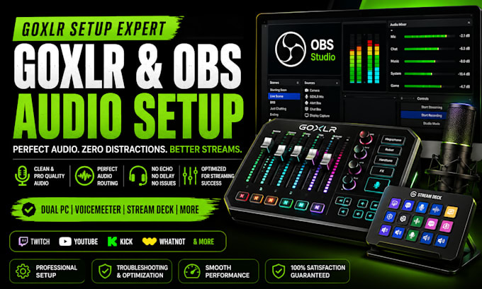 setup goxlr audio routing and obs studio for streamers and content creators