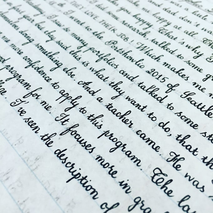 handwrite anything in my cursive handwriting style