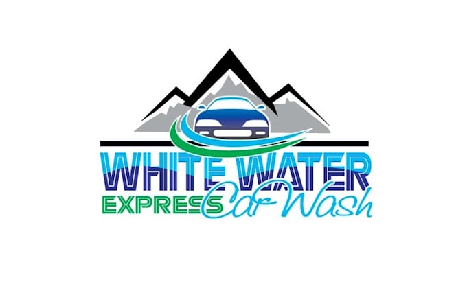 deign white water express car wash logo