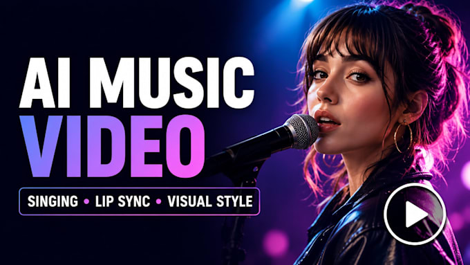 create realistic ai music video with singing, lip sync, and 3d lyric music video