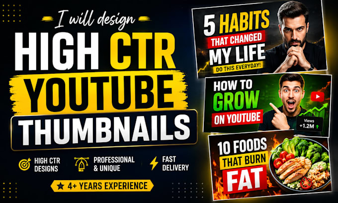 design eye catching yt thumbnails for high CTR and views
