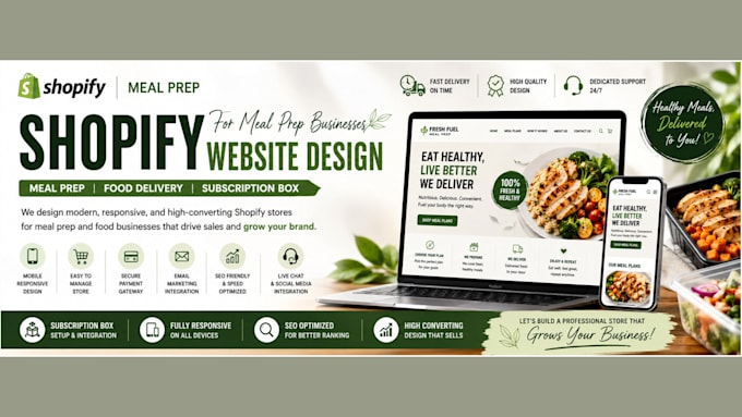 design a professional meal prep food delivery subscription box website
