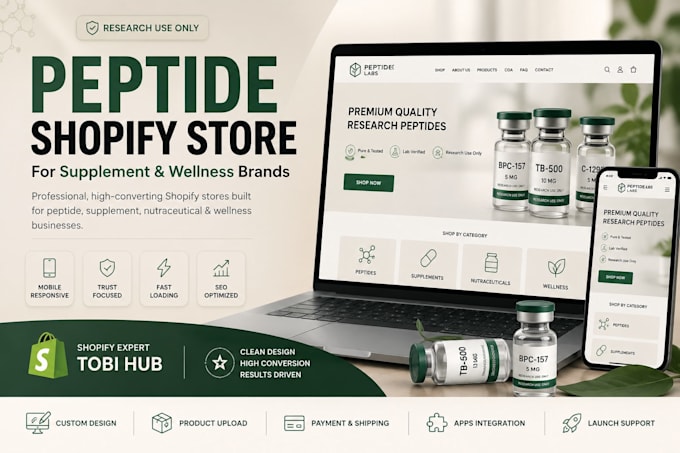 build peptide website fda compliant peptide store peptide shopify store