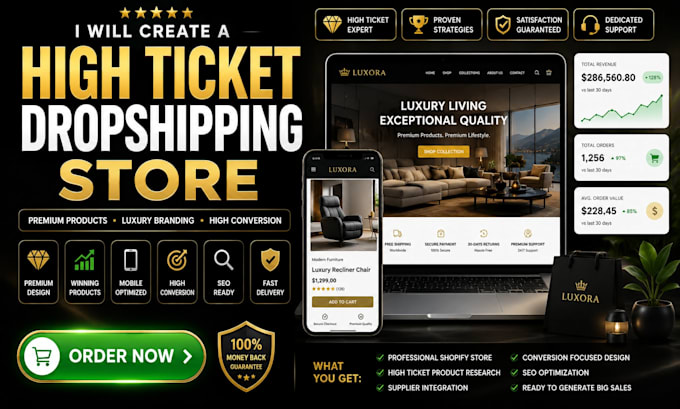 create a branded high ticket ecommerce dropshipping website