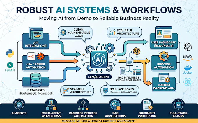 develop ai agents n8n, llm workflows, automations zapier