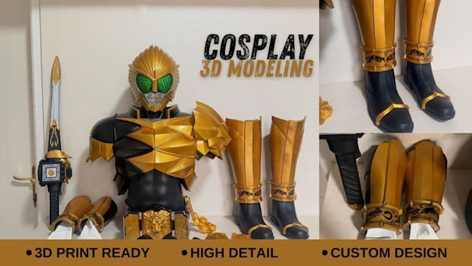 create 3d model for cosplay, armor, prop, stl for print in 48hrs