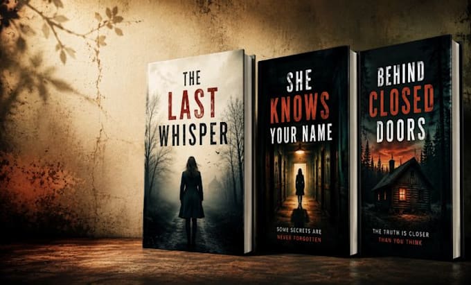 design a captivating psychological thriller book cover