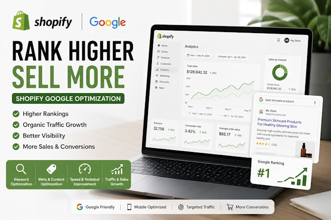shopify google SEO optimization sales conversion ranking growth
