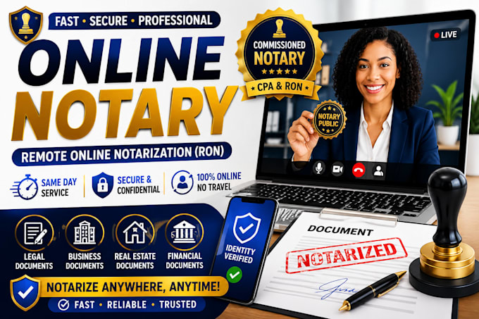 provide remote online notary, same day notarization, emergency notary services