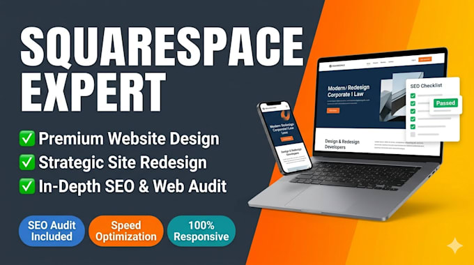 do squarespace website design, redesign and audit squarespace website, SEO audit