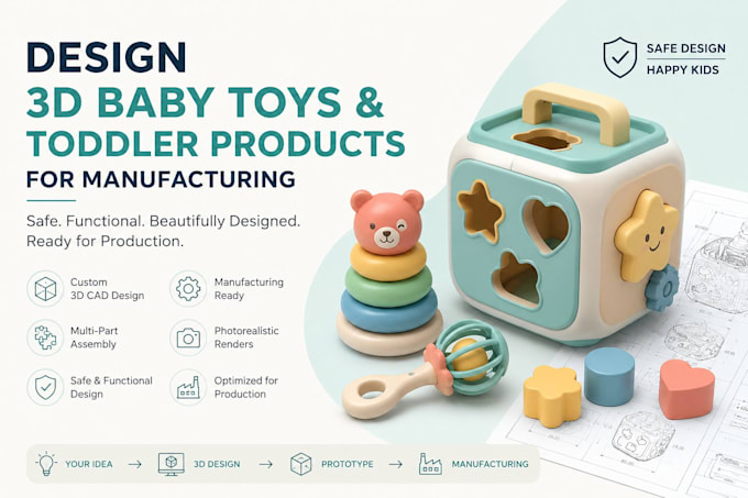 develop manufacturing ready 3d baby toys and toddler products