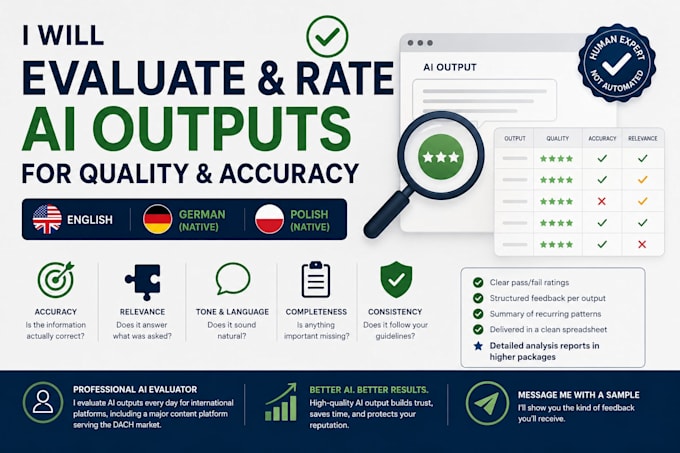 evaluate and rate ai outputs for quality and accuracy