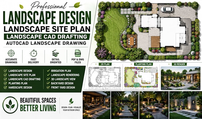 landscape design landscape site plan landscape cad drafting autocad landscape