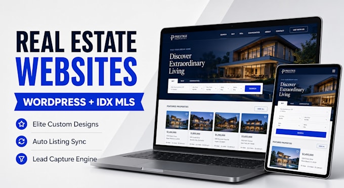 design premium real estate website with wordpress idx mls