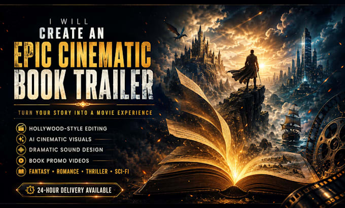 create an epic cinematic book trailer for you